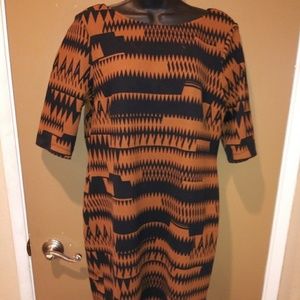 B2 Gabby Skye Orange Black Dress Size 14